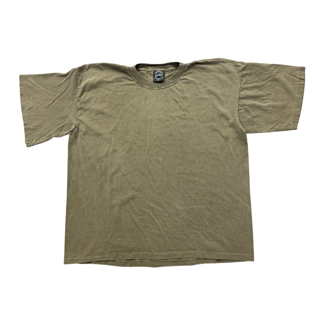 Vintage BarTacks Olive Green Faded Wash Single Stitch T-Shirt Tee XL